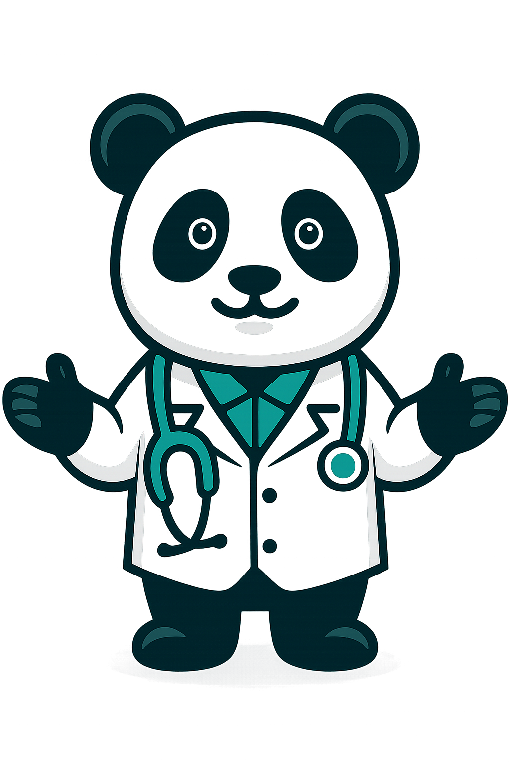 Cartoon panda doctor